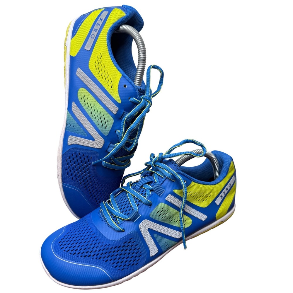 Xero Shoes HFS Mens Road Running Shoes Blue Yellow Minimalist Barefoot Size 8